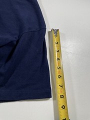 Vtg 70s Austin Velva Sheen Shirt M Fits Smaller Blue Rainbow Graphic Spell Out