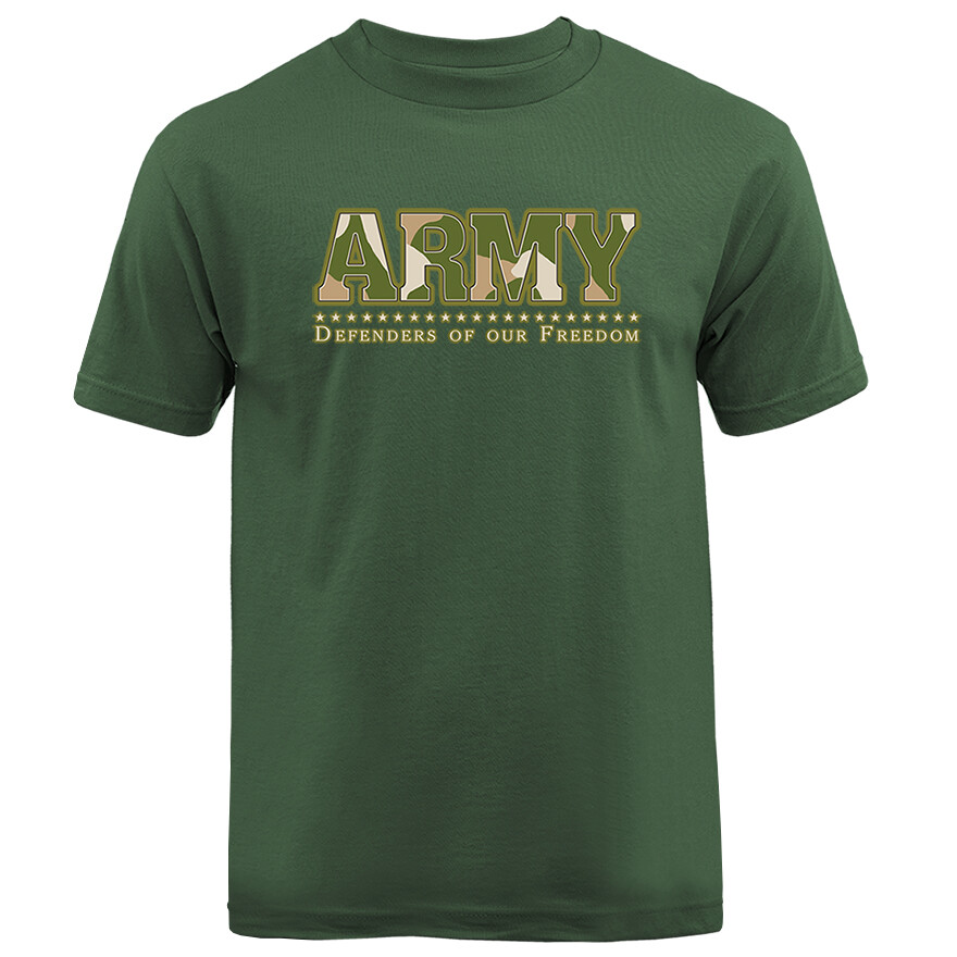 Army Defenders Military Veteran Patriotic American Pride Graphic T-shirt