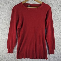 Vintage Greatland Thermal Red Polycotton Waffle Knit Shirt Men’s XL 90s Made USA