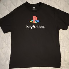 PlayStation Logo Graphic Tee Black Men’s Crew Neck Short Sleeve, Size L