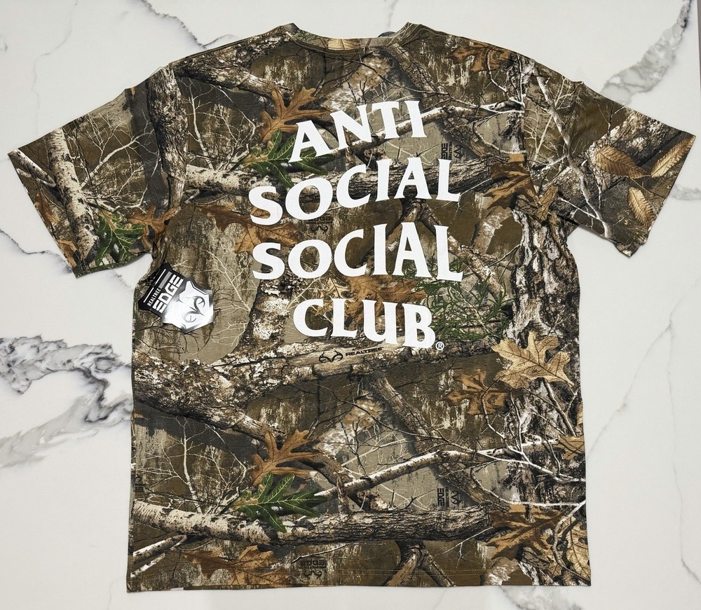 Anti Social Social Club x RealTree Collab Camo Shirt Size XXL NEW