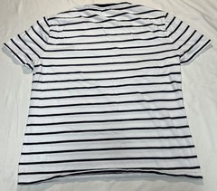 Ralph Lauren Polo L Striped White Navy Blue Custom Slim Fit