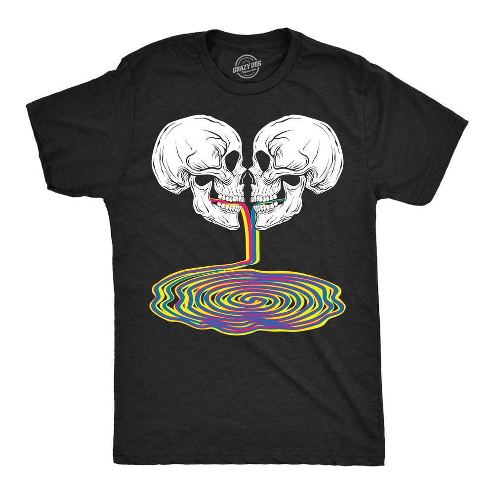 Mens Skull Rainbow Puddle Funny T Shirts Cool Graphic Tee for Men