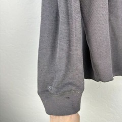 Waffle Knit Eagle Animal Print Tshirt Mens Gray Black Long Sleeve Tee Grunge