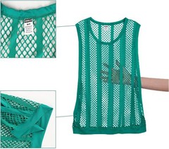 Zonbailon Mens Mesh Tank Fishnet Striped Sleeveless See Thru Muscle Undershirts