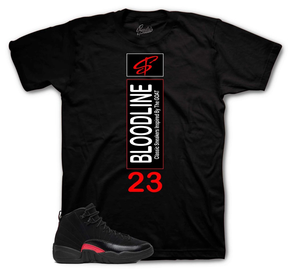 T-Shirt To Match Jordan 12 Bloodline Sneakers – Heel Tab Sneaker Tee