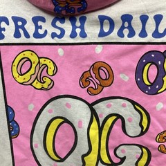 Fresh Laundry Donut OG Hooded T‑Shirt Men’s M White Pink Blue Cotton Blend 18×28