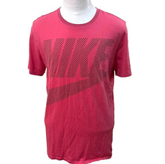 Nike Tee Athletic Cut Men’s Size L Solid Cotton Oversized Logo Crew-Neck T-Shirt