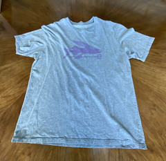 Patagonia Men’s Gray Fish Logo Graphic Crew Neck Short Sleeve T-Shirt Size L