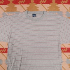 Vintage Otto Men’s XL Gray Single Stitch 90s Grunge Skate T-Shirt Blank Stripe