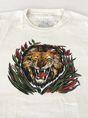 50’s Vintage Print LION T-Shirt M Atomic Age Art Deco Rockabilly Reggae