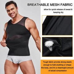 Men Chest Compression Shirt Body Shaper Posture Correct Vest Tummy Control Tops