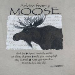 Advice From A Moose Shirt Mens XL Tan Nature Outdoors Animal Graphic 2006 Tee