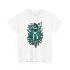 Lady Holding Skull Graphic Tee | Retro Sunburst Illustration, Cool Shirt, Cotton