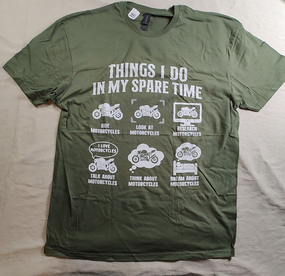 Motorcycle Rider T-Shirt, Things I Do In My Spare Time Biker Size XL T-shirt