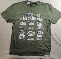 Motorcycle Rider T-Shirt, Things I Do In My Spare Time Biker Size XL T-shirt