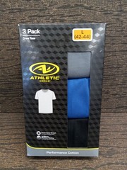 Athletic Works 3 Pack Crew Tees Sz. Large (42-44) Gray Blue Black Brand New