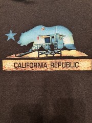 Ocean Current T-Shirt Men’s Large Black California Republic Lifeguard Stand Tee