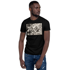 Temptation of Christ T Shirt Vintage Biblical Engraving Religious Art Tee
