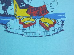Vintage Life Is A Beach Duck Shirt Mens Medium Blue Single Stitch Beer 70s 80s