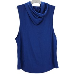 Babioboa Mens size S Basketball Sleeveless Hooded Shirt Drawstring Blue NEW