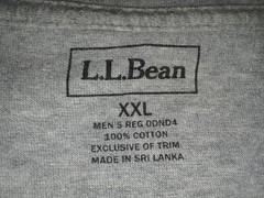 LL Bean Men’s Tee Size XXL Long Sleeve Base Layer Stained