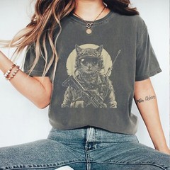 Military Cat Tactical Gear Veteran Soldier Gift T-Shirt For Men Women
