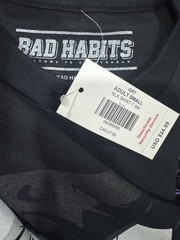 Bad Habits Graphic Tee T-Shirt Men’s LARGE Black Cotton Licensed NWT