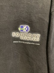 VINTAGE 90s Foundry Networks Tech Promo T-Shirt Hanes Beefy-T Black XXL Rare