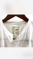 Colors Organic Collection Men’s White Solid Cotton Jersey Henley Tee Size L