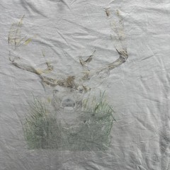 Vintage Deer Buck Wildlife Shirt Mens XL White Layered LAT Sportswear Made USA