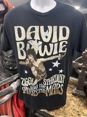 David Bowie Ziggy Stardust And the Spiders From Mars Black T-Shirt Medium