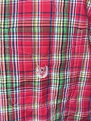 Chaps Easy Care Shirt Men Large L Tartan Plaid Short Sleeve Button