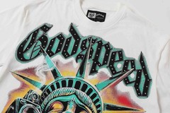 26SS Godspeed Mocking the Statue of Liberty printing Tee Mens Cotton T-shirt