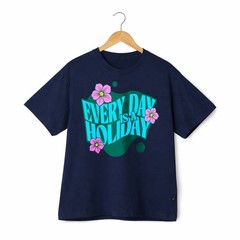 Unisex Every Day Is A Holiday Floral Chill Vacation Graphic Cotton T-Shirt