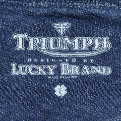 Lucky Brand Triumph Motorcycles Shirt Mens Large Blue Tee Vintage Look