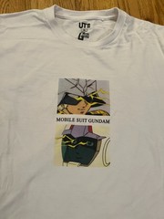 Uniqlo Gundam 40th Anniversary Gundam Mobile Suit Shirt White Sz XL Worn Stains