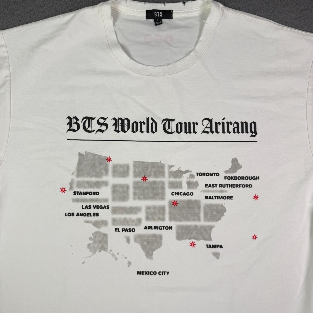 BTS Arirang World Tour 2026 Tampa T-shirt Mens Large White BRAND NEW