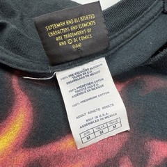 Vtg Warner Bros Superman Flame Logo Mens Shirt M Black Y2K Retro Punk Superhero