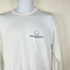 Delta Apparel Shirt sz L White Saving the Elephants 10K Charity Event Activist