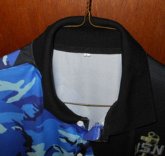 U.S. Navy Veterans Short Sleeve 1/4 Button Front Poly Shirt Large (Chest 46″)