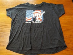 MTV American Flag T Shirt Size XXL Black Soft Feel