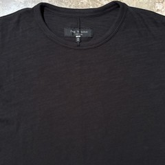 Rag And Bone Shirt Mens Medium Black Short Sleeve Ribbed Knit Cotton Crew Tee