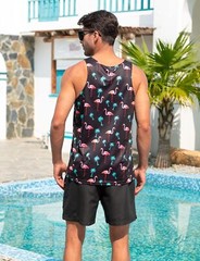 Mens Beach Tank Tops Fashion Graphic Quick Dry Sleeveless Shirt for Beach
