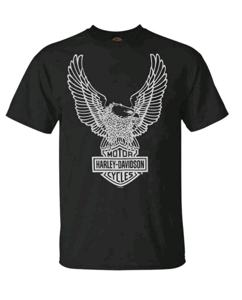 Harley-Davidson Men’s T-Shirt Eagle Graphic Short Sleeve Tee Black Tee 30296656