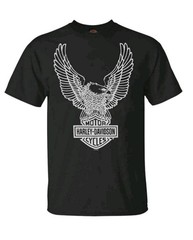 Harley-Davidson Men’s T-Shirt Eagle Graphic Short Sleeve Tee Black Tee 30296656