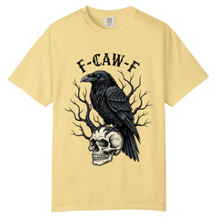 Black Crow F Caw F Skull T shirt, Comfort Colors T Shirt, Unisex Streetwear Tee