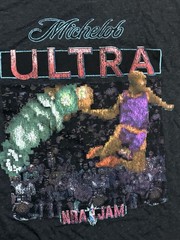 Homage Michelob Ultra NBA Jam T-Shirt XXL Grey Retro Gaming Basketball 266