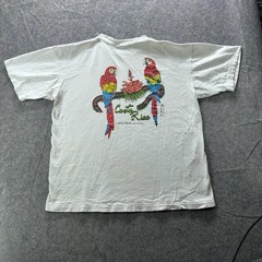 VTG Costa Rica Shirt Mens L White Graphic Tee Embroidered Map Logo Lightweight