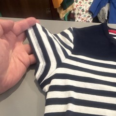 Chaps Active Men’s L Navy/White Striped Short Sleeve Henley Button T-Shirt